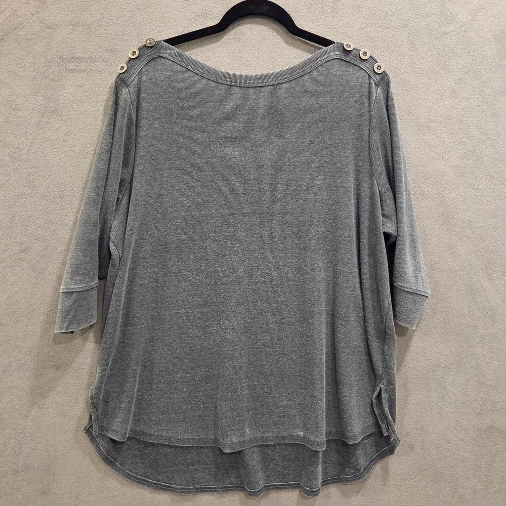 Jane & Delancy Tunic Sweatshirt Top Womens Size XL Button Accents Oversize Comfy